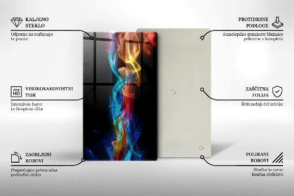 Induction hob protector Colorful smoke