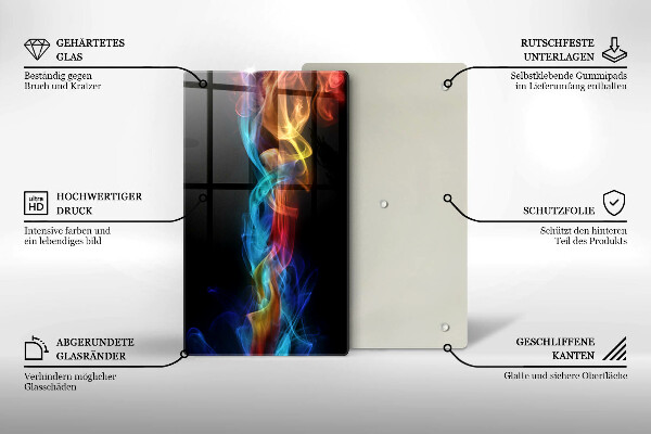 Induction hob protector Colorful smoke