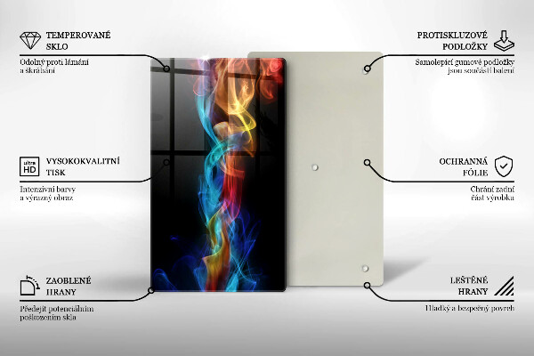 Induction hob protector Colorful smoke