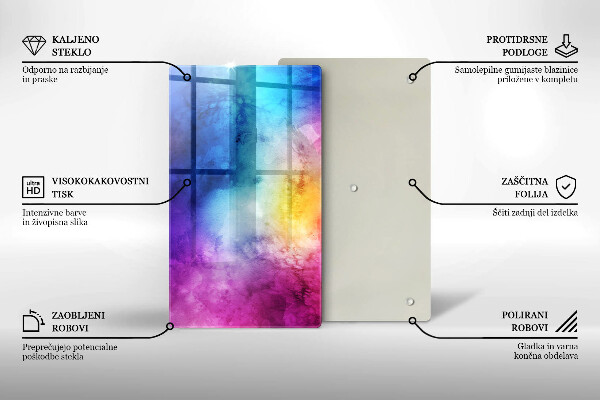 Kitchen countertop cover Rainbow watercolor spots