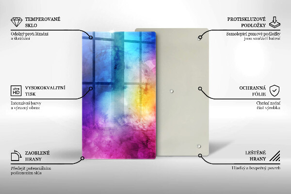 Kitchen countertop cover Rainbow watercolor spots