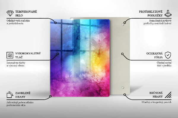 Kitchen countertop cover Rainbow watercolor spots