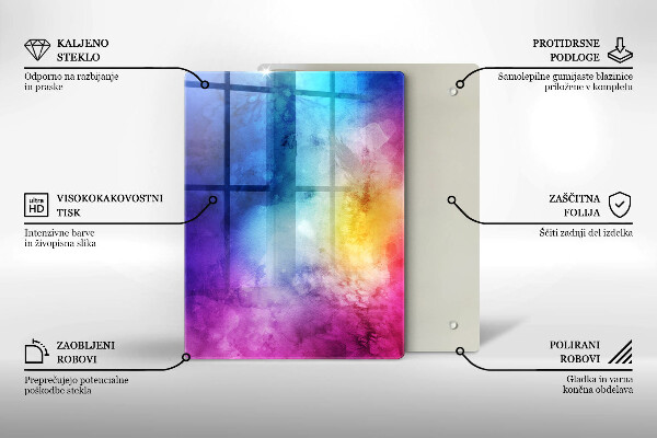 Kitchen countertop cover Rainbow watercolor spots