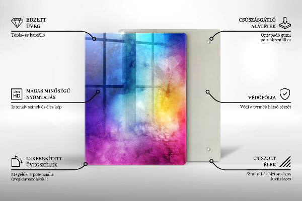 Kitchen countertop cover Rainbow watercolor spots