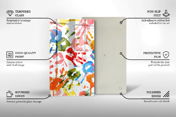 Kitchen countertop cover Traces of children's hands