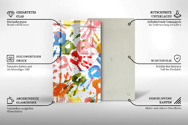 Kitchen countertop cover Traces of children's hands