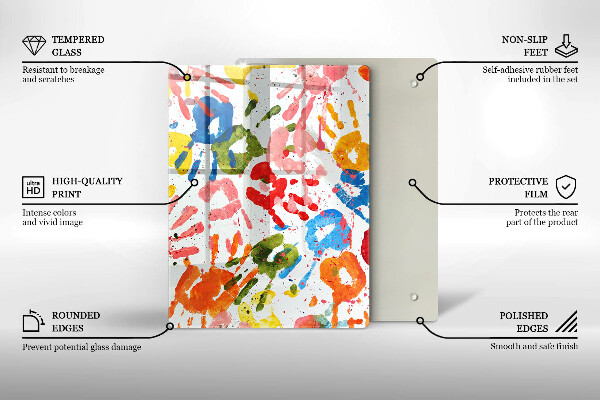 Kitchen countertop cover Traces of children's hands