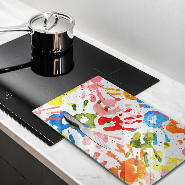 Kitchen countertop cover Traces of children's hands