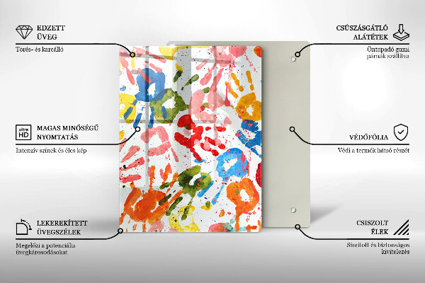 Kitchen countertop cover Traces of children's hands