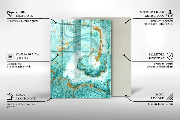 Induction hob protector Blue abstraction