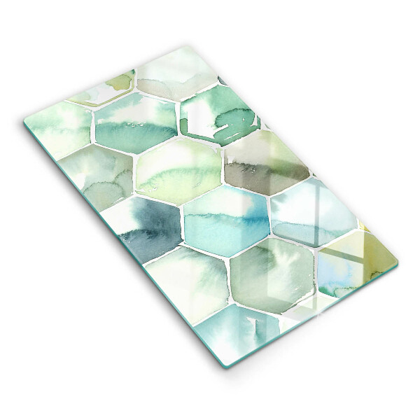 Induction hob protector Watercolor hexagons