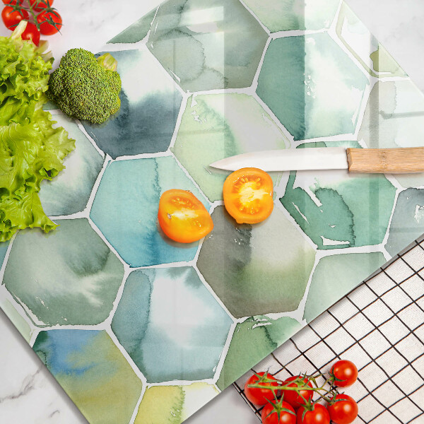 Induction hob protector Watercolor hexagons