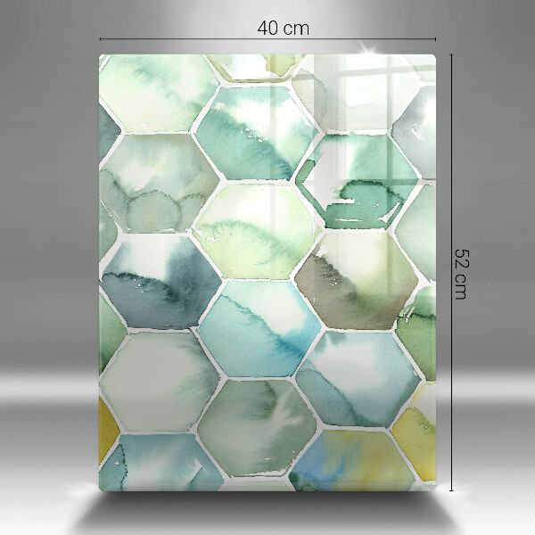 Induction hob protector Watercolor hexagons