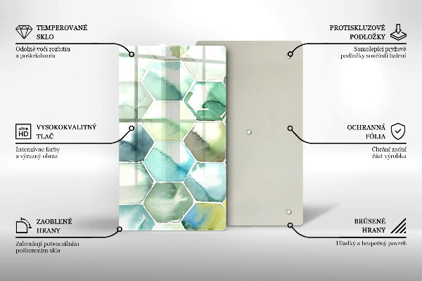 Induction hob protector Watercolor hexagons