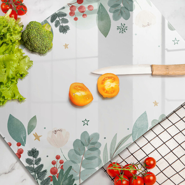 Induction hob protector Watercolors leaves