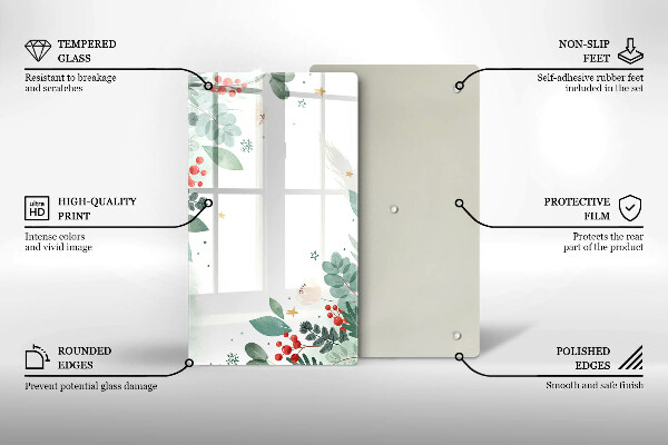 Induction hob protector Watercolors leaves