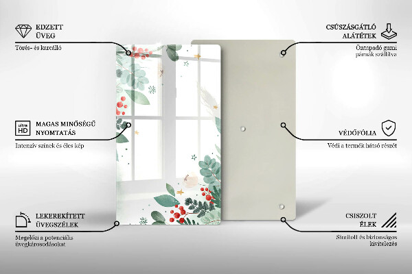 Induction hob protector Watercolors leaves