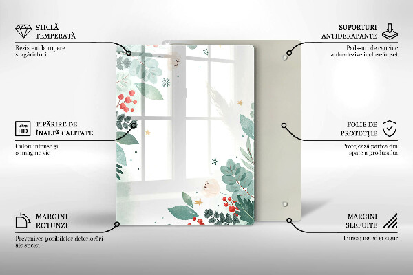 Induction hob protector Watercolors leaves