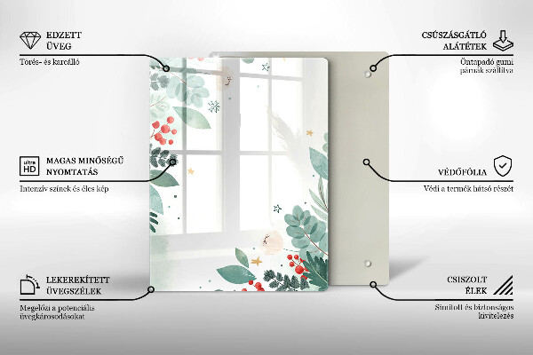 Induction hob protector Watercolors leaves