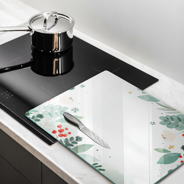 Induction hob protector Watercolors leaves