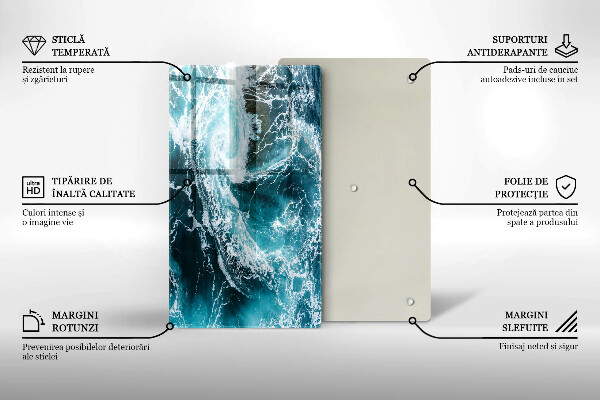 Worktop cover Foamed water waves