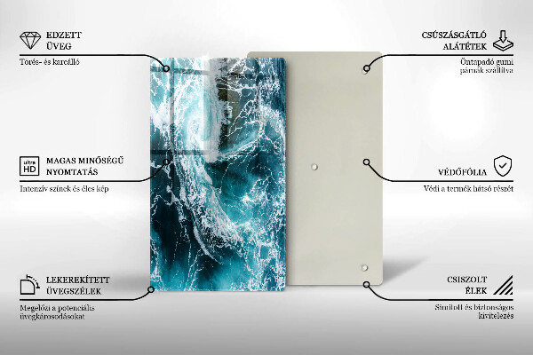 Worktop cover Foamed water waves