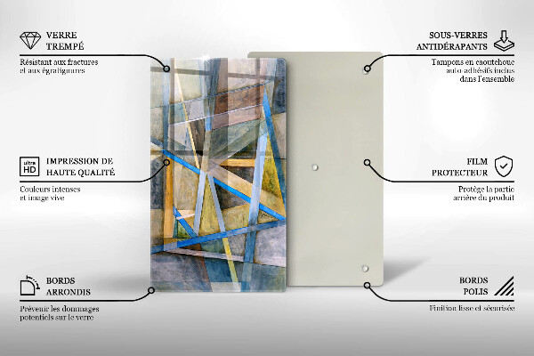 Induction hob protector Painted abstraction lines