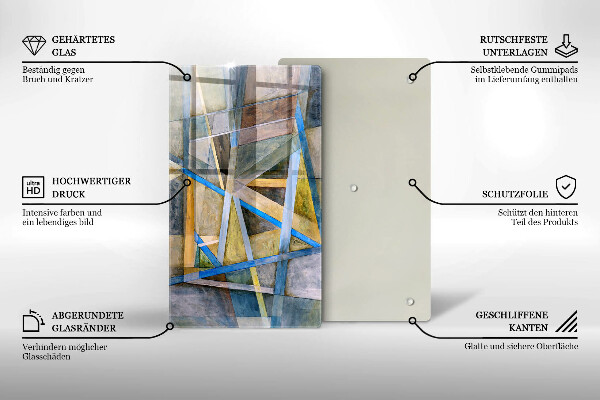 Induction hob protector Painted abstraction lines