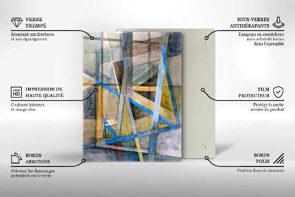 Induction hob protector Painted abstraction lines