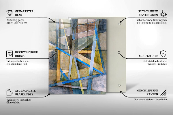 Induction hob protector Painted abstraction lines