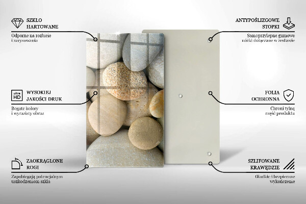 Induction hob protector Oval stone pattern