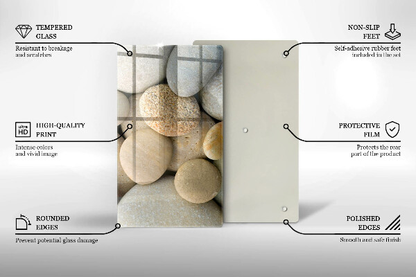 Induction hob protector Oval stone pattern