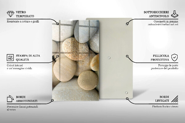 Induction hob protector Oval stone pattern