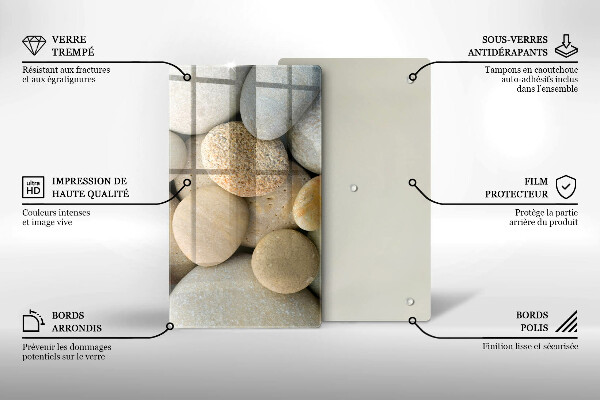 Induction hob protector Oval stone pattern