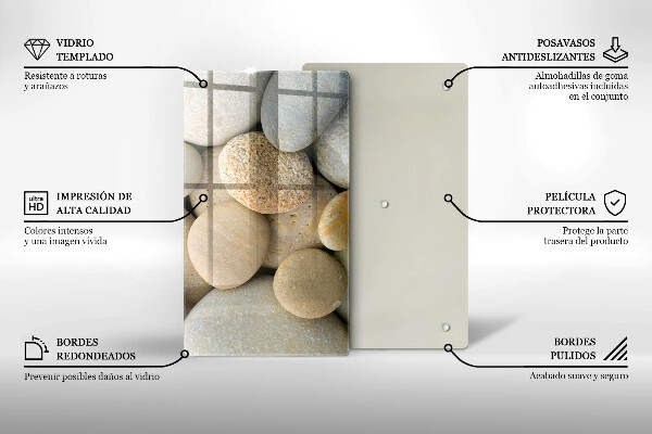 Induction hob protector Oval stone pattern