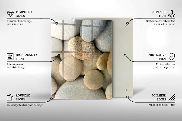 Induction hob protector Oval stone pattern