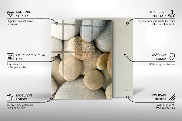 Induction hob protector Oval stone pattern