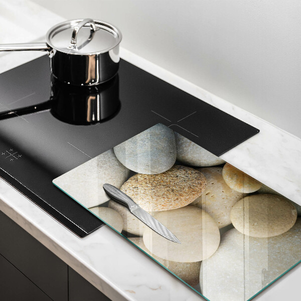 Induction hob protector Oval stone pattern