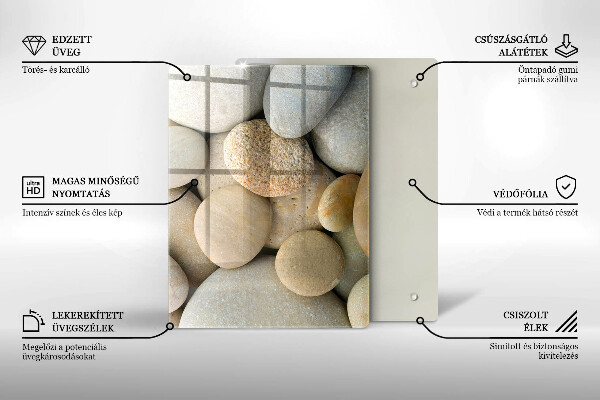 Induction hob protector Oval stone pattern