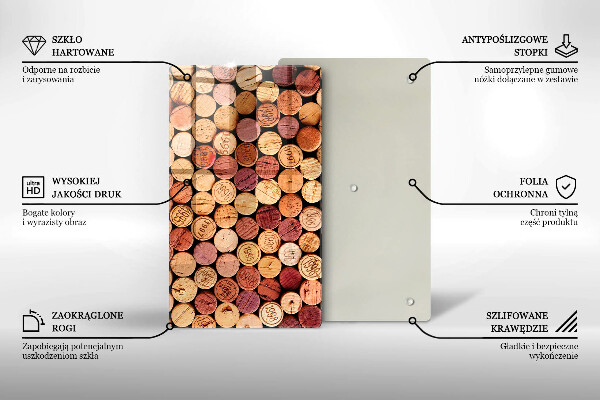 Induction hob protector Wine corks pattern