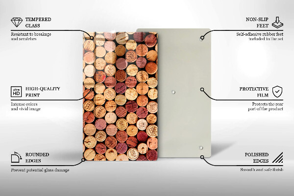 Induction hob protector Wine corks pattern