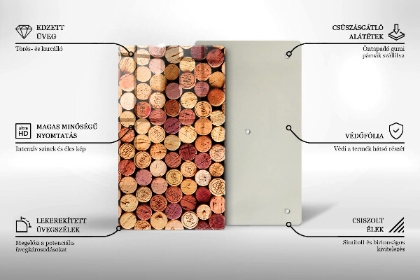 Induction hob protector Wine corks pattern