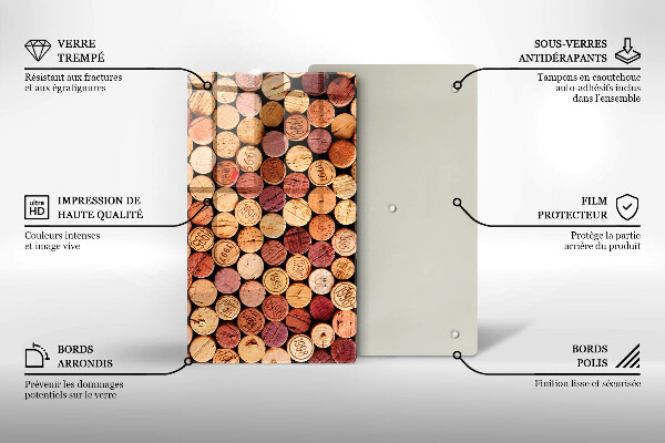 Induction hob protector Wine corks pattern