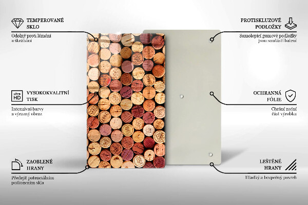 Induction hob protector Wine corks pattern