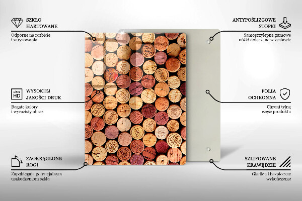 Induction hob protector Wine corks pattern
