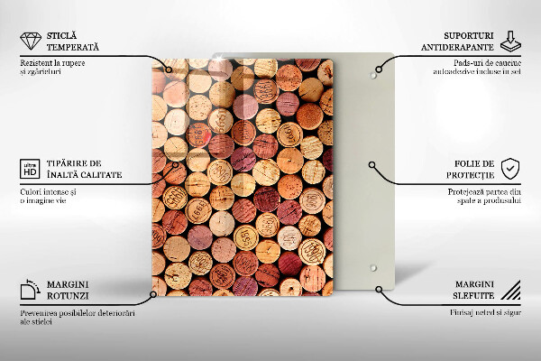 Induction hob protector Wine corks pattern