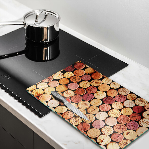 Induction hob protector Wine corks pattern