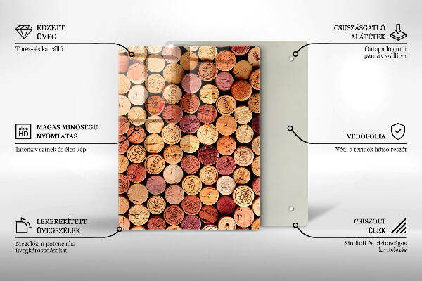 Induction hob protector Wine corks pattern