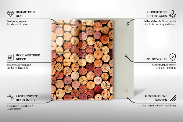 Induction hob protector Wine corks pattern