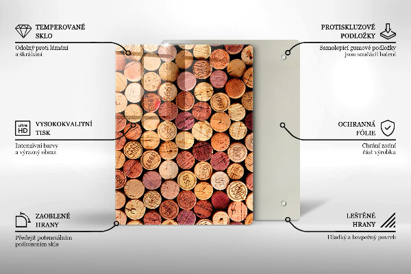 Induction hob protector Wine corks pattern